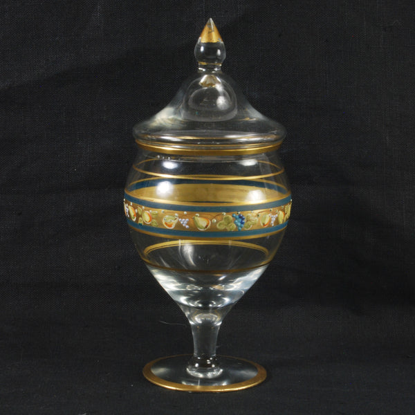 Enameled Glass Candy Jar