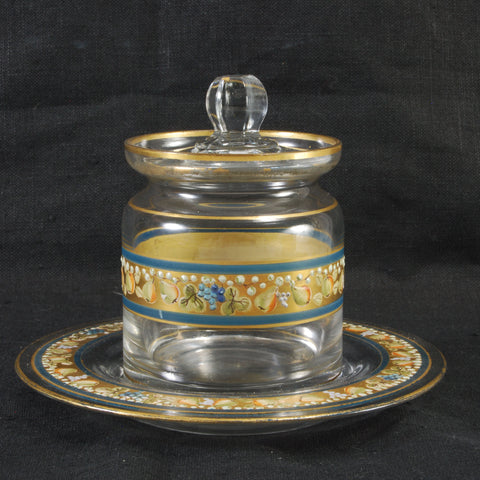 Enameled Glass Condiment Container